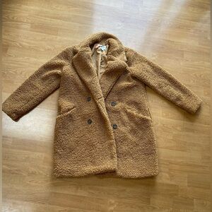 Nine West Tan Long Coat with POCKETS!